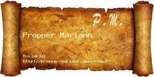 Propper Mariann névjegykártya