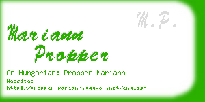 mariann propper business card